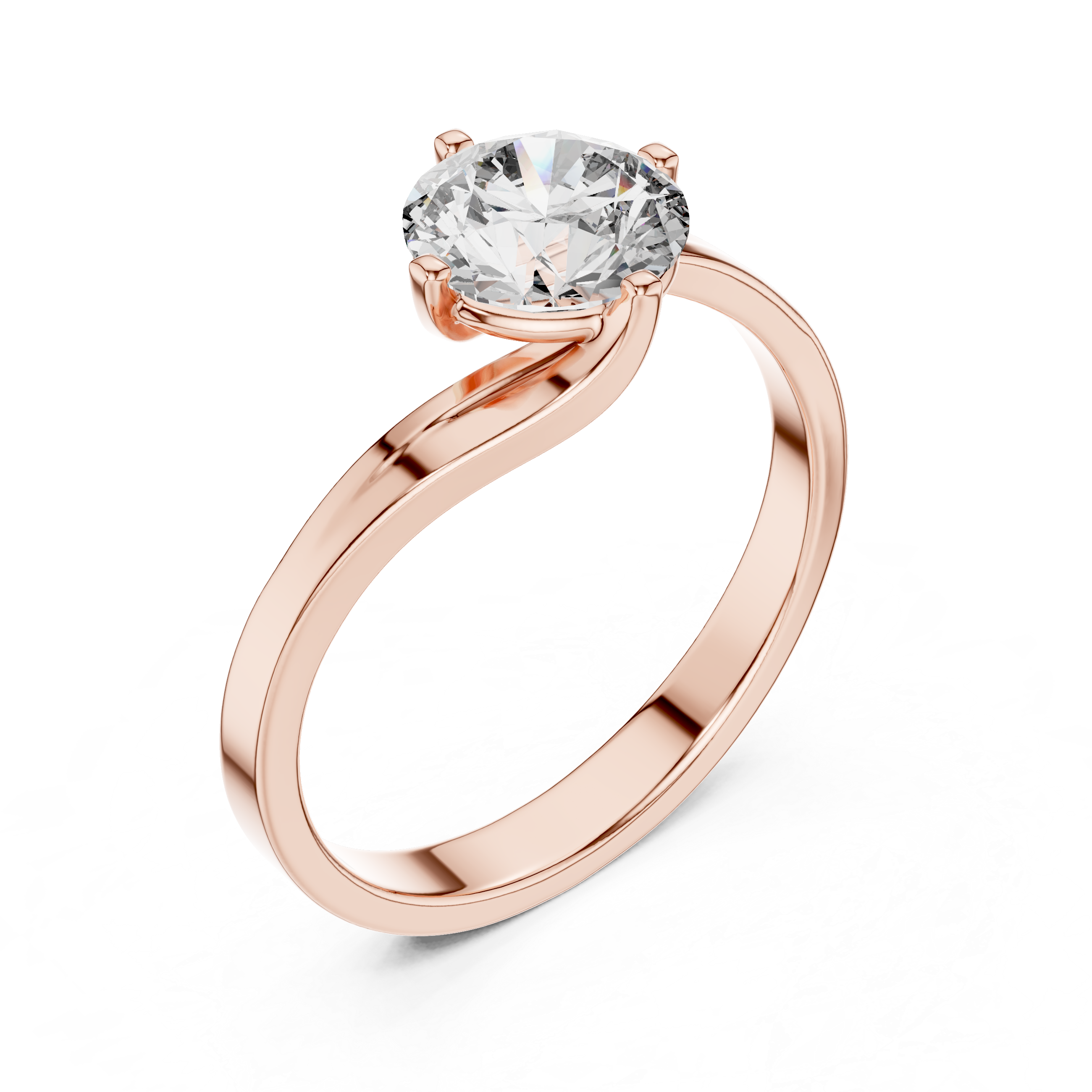 Twist of Elegance 1-CT Diamond Solitaire Ring In 14-KT White Gold